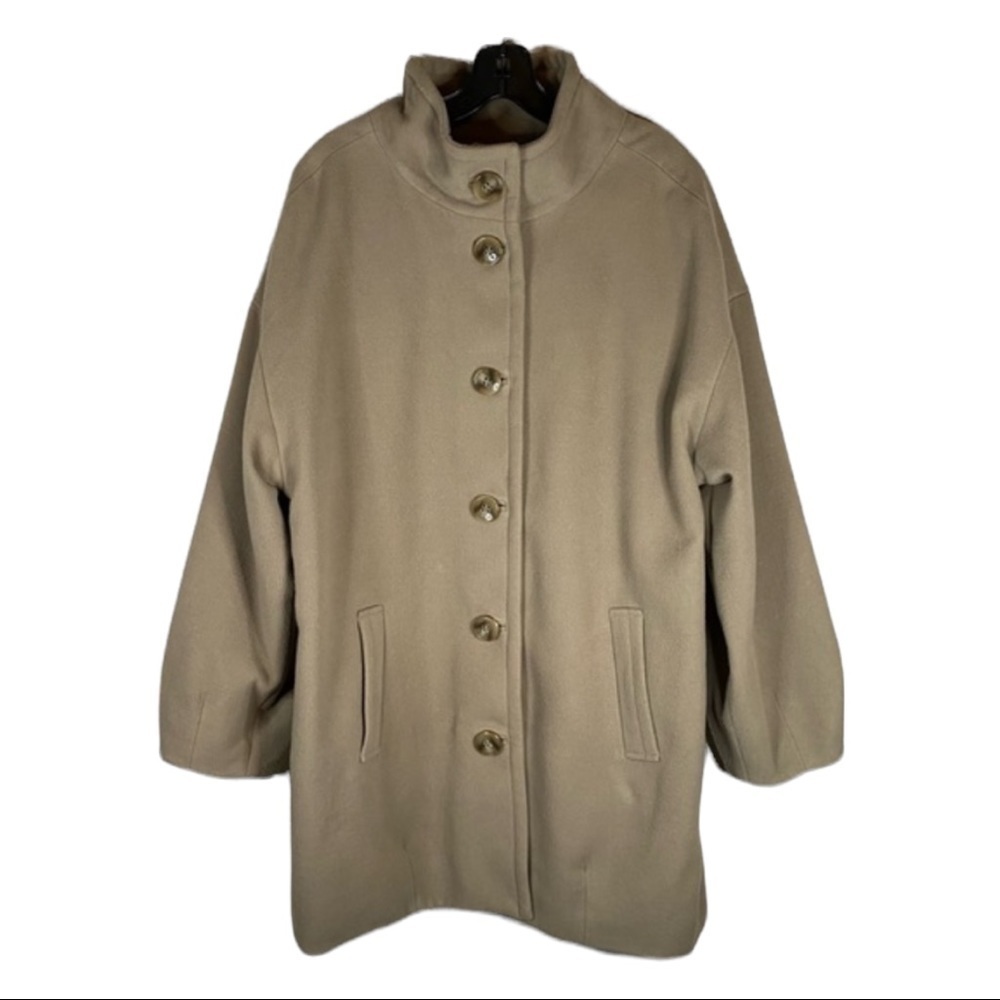 Alfani Tan Balloon Sleeves Coat Jacket Size 14